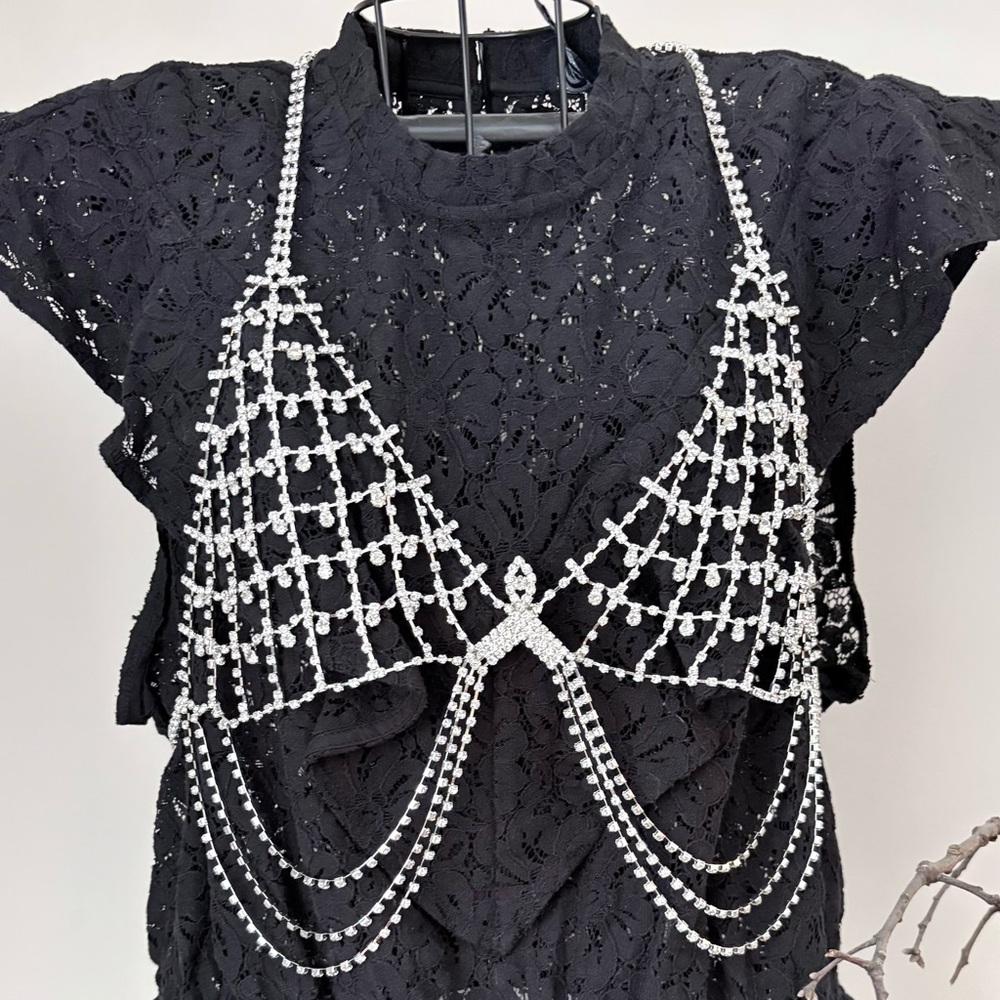 Silver Beaded Overlay